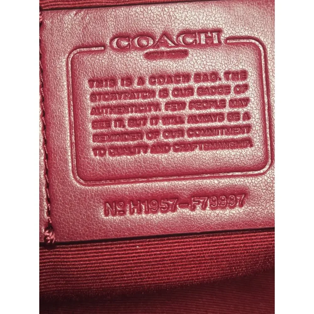 Vtg Coach Bag Prairie Burgundy Pebbled Leather No Strap Satchel Boho - Picture 10 of 10